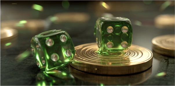 المكعبات اللامعة والعملات الذهبية تجسد مصير WinWin